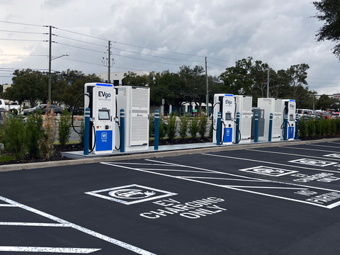 A newly opened EVgo station in Florida built with financing from the DOE Loan Programs Office (Photo: Business Wire)