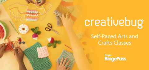 Through the Creativebug BingePass, patrons can access video classes by top designers and artists on painting, drawing, sewing, knitting, and more, along with month-long daily practice courses to build lasting artistic habits. (Graphic: Business Wire)