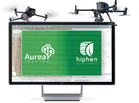 Hiphen Acquisition of Aurea Imaging Drone Phenotyping Division showcasing the Cloverfield data platform in the backgroung. A state-of-the-art platform that Aurea's legacy customers will now benefit from to support their research initiatives. (Photo: Hiphen ©2025)