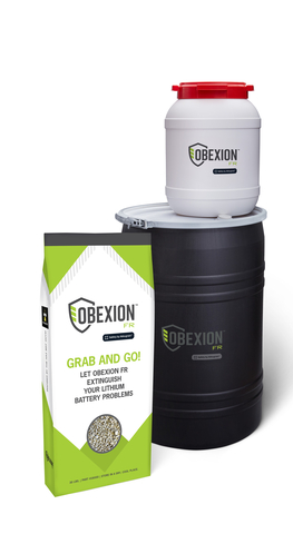 Obexion FR from DGeo is a mobile-ready system for first responders to extinguish and remediate lithium battery fires safely. (Photo: Business Wire)