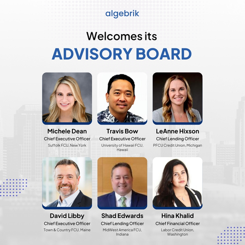 Shaping the Future of Lending: Algebrik AI Announces Visionary Advisory Board to Drive Innovation and Empower Lenders Across the Nation. (Graphic: Business Wire)