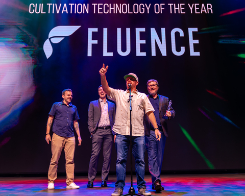 original Fluence wins Cultivation Technology of the Year at the Emjays International Cannabis Awards during MJBizCon 2024 (photo courtesy of the Emjays)