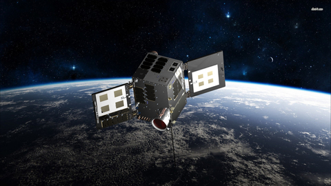 Artist's rendering of a Gray Jay microsatellite in orbit. (Photo credit: SFL)