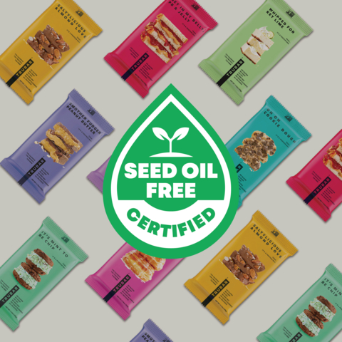 All flavors of TRUBAR plant-based protein bars have officially achieved Seed Oil Free Certification by the Seed Oil Free Alliance (Photo: Business Wire)