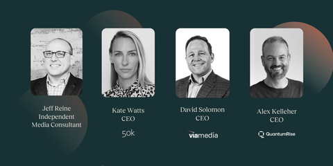 Join industry leaders Jeff Reine, Kate Watts, David Solomon and Alex Kelleher for Adapt or Disrupt: Media Leaders on Staying Ahead in an AI Era as they discuss how AI is shaping the future of media and advertising. (Graphic: Business Wire)