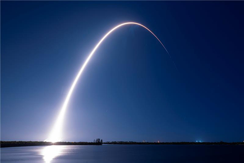 An image of the SpaceX Falcon 9 rocket launching with the RESILIENCE lunar lander on board. (Photo: Business Wire)