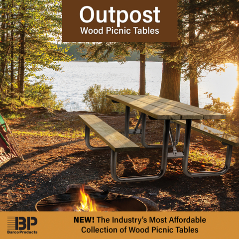 Barco Products Launches the Industry’s Most Affordable Collection of Wood Picnic Tables - Outpost Wood Picnic Tables (Photo: Barco Products)