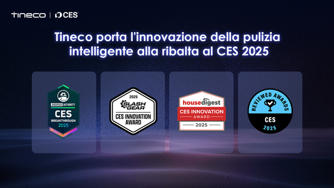 thumbnail Tineco Secures Top Awards and Advances Smart Cleaning Technology at CES 2025 (Graphic: Business Wire)