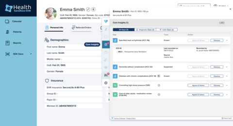 New Care Insights user interface (Graphic: Business Wire)