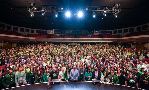 Redwood Credit Union team members gather for a recent inspirational event. (Photo: Will Bucquoy)