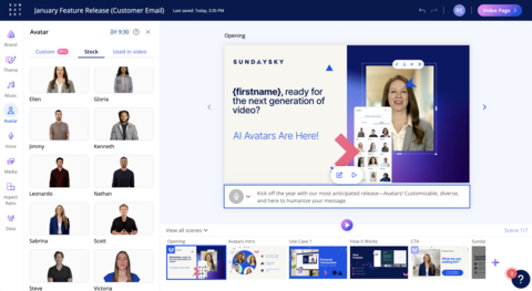 Integrated with SundaySky’s native personalization capabilities, AI avatars can be enhanced with personalized narration, text, and media, fostering deeper engagement while maintaining a human touch throughout the customer journey. (Graphic: Business Wire)