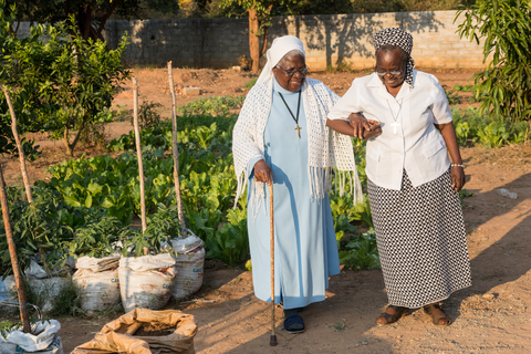 Sister Consolata Matilda Mwewa and Sister Rose Nyondo at the elderly care facility in Kasisi, Lusaka, Zambia. (Photo: Business Wire)