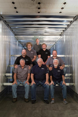 Front row (right to left): Harry Gilbert (Jerry's older brother), Jerry Gilbert (2nd generation leader and current Chairman of the Board), Bob Gilbert (Jerry's older brother). Second row: Eric Gilbert (Director of Contract Logistics, Todd's younger brother), Todd Gilbert (CEO and Visionary, 3rd generation leader). Third row: Blake Gilbert (Todd's second oldest son), Brandon Gilbert (Director of Logistics Partnerships, Todd's oldest son and Valley's 4th generation). Fourth row: Brady Gilbert (Todd's youngest son). (Photo: Business Wire)