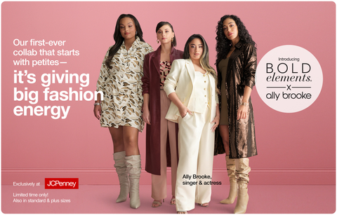 Bold Elements x Ally Brooke includes 29 on-trend, body-positive pieces – from monochromatic sets to flirty prints and rich textures – available in petite, standard and plus-sizing, with prices starting at $30. (Photo: Business Wire)