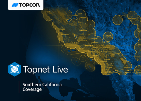 Topcon Topnet Live coverage map for Southern California. Topcon is supporting recovery efforts in Southern California following the recent wildfires by providing emergency Topnet Live subscriptions for access to the company’s global navigation satellite system (GNSS) correction services network. (Graphic: Business Wire)