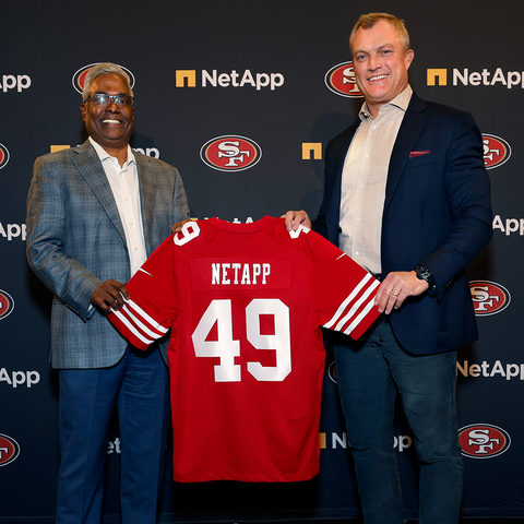 George Kurian, CEO, NetApp and John Lynch, President of Football Operations/General Manager, San Francisco 49ers (Photo: Business Wire)