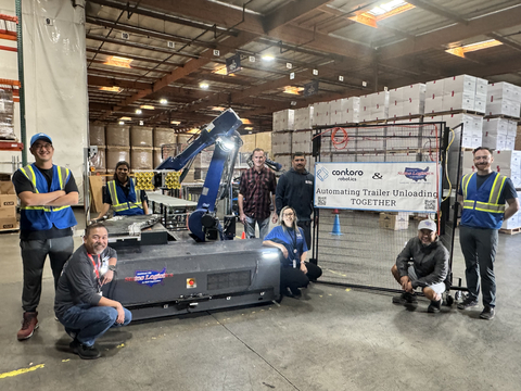 Revolutionizing Warehouse Automation: Contoro's truck unloading robot in action at States Logistics #Innovation #Automation #TrailerUnloading #ContainerUnloading #UnloadingRobot (Photo: Business Wire)