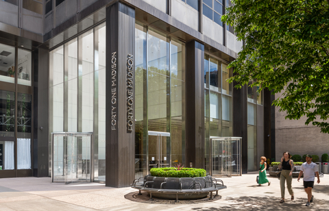 The entrance of 41 Madison in New York City, the location of SharkNinja's new Creative Design Hub opening in 2025. (Photo credit: Rudin)