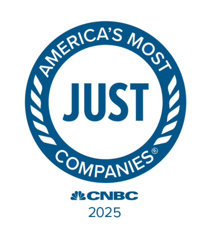 JUST Capital and CNBC America's Most JUST Companies seal. (Graphic: Business Wire)