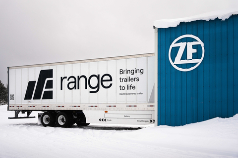 original ZF’s AxTrax 2 e-axle will be integrated into Range’s eTrailer System to address critical fleet demands, such as greater efficiency, emissions reductions, and range extension, with the goal of advancing the widespread scalability of hybrid and zero-emissions trucking. (Photo: Business Wire)