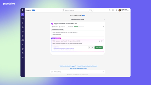 Pipedrive's new AI vision introduces 24/7 digital teammates that intelligently guide sales teams toward better results (Graphic: Business Wire)
