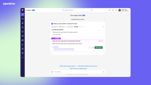 original Pipedrive's new AI vision introduces 24/7 digital teammates that intelligently guide sales teams toward better results (Graphic: Business Wire)