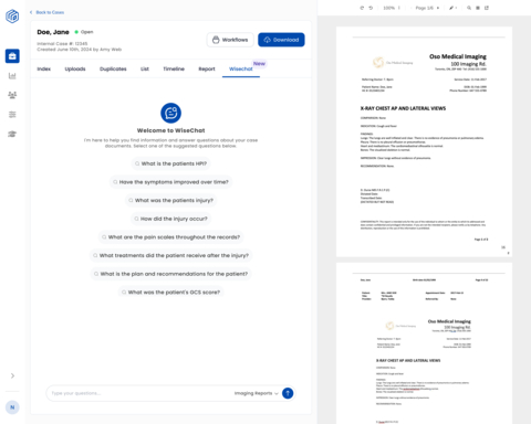 original WiseChat enables users to get instant answers to claims questions with linked citations. (Graphic: Business Wire)