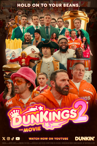 original The DunKings started a movement and now, everyone wants in. After changing the game last year, other bands are now coming for their crown. Ben Affleck returns to maintain the band's top spot, alongside his latest recruits for "The DunKings 2.0," featuring Casey Affleck, Bill Belichick and Jeremy Strong. (Photo: Business Wire)