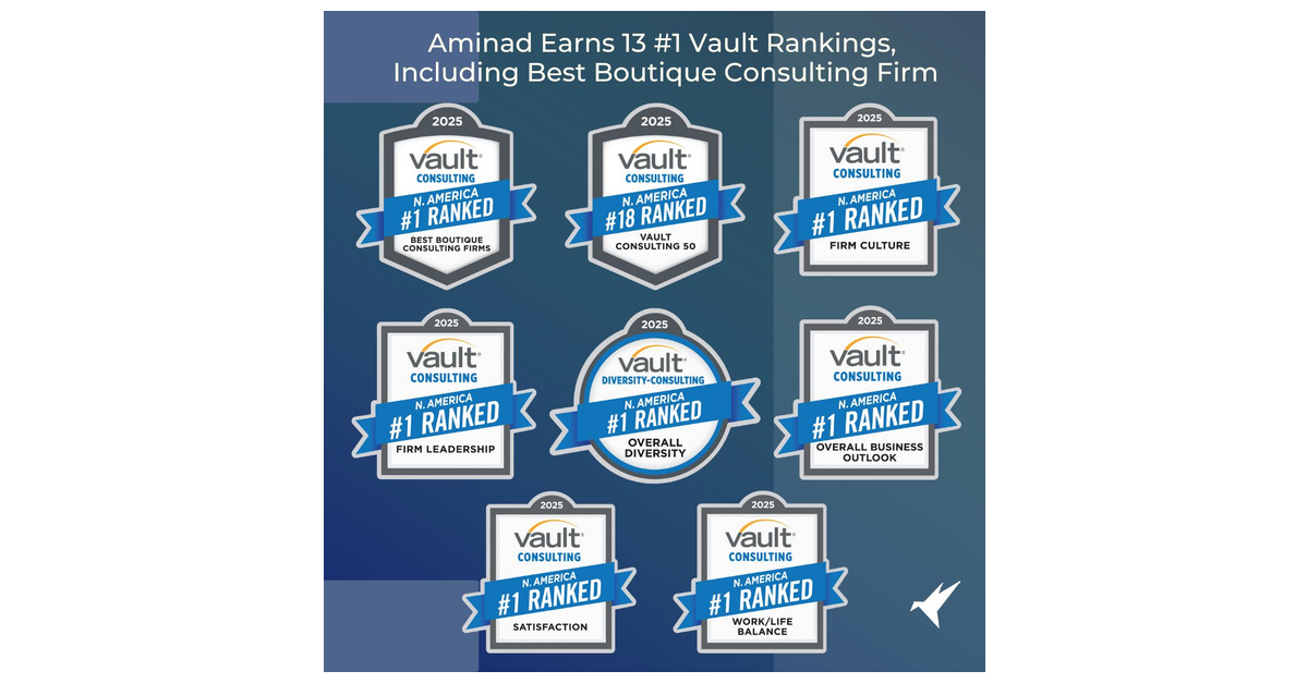 Aminad Consulting Earns 13 #1 Vault Rankings, Including Best Boutique ...