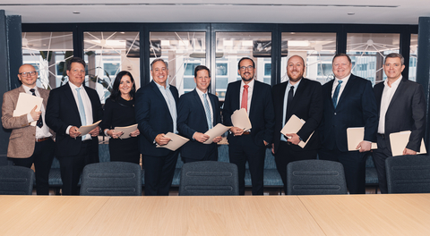 thumbnail Drees & Sommer joins forces with VVA (from left to right): Kenneth Wood (Managing Director of Drees & Sommer UK and Partner of Drees & Sommer), Lorenzo Vascotto (Founding Member and Partner of VVA), Dana Panzarino (Partner of VVA), Marc D. Chiapperino (Partner of VVA), Philipp Späth (Partner of Drees & Sommer), Steffen Szeidl (Chief Executive Officer and Partner of Drees & Sommer), Adam Kavanagh (Partner of VVA), Chris Petryshin (Partner of VVA) and Kevin Gold (Partner of VVA) © VVA – Part of Drees & Sommer, Drees & Sommer (Photo: Business Wire)