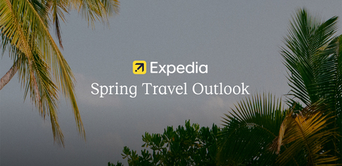 Expedia’s Spring Travel Outlook reveals flight searches for March through May are up, particularly for international travel. (Graphic: Business Wire)