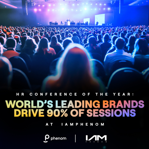 original Phenom, an AI company specializing in HR, announced 42 additions to its rapidly expanding IAMPHENOM 2025 speaker lineup — building on the momentum of the industry’s only human resources conference for intelligence, automation and experience. Taking place March 11-13 at Philadelphia’s Pennsylvania Convention Center, the event will feature 100+ innovative sessions on HR’s hottest topics, with more than 90% led by practitioners sharing their transformation success stories. (Graphic: Business Wire)