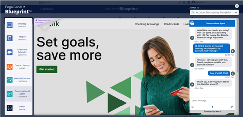 This screenshot demonstrates how the new Pega Agent Experience transforms workflows built in Pega GenAI Blueprint into conversational agents that guide customers through a process. (Graphic: Business Wire)