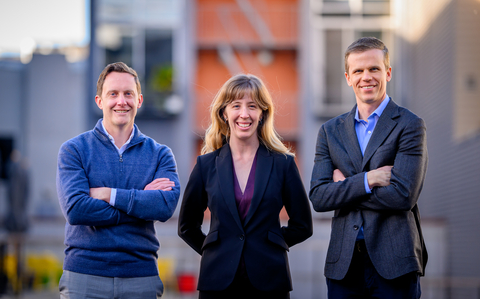 Left to right, Junevity co-founders CEO Dr. John Hoekman, Ph.D., chief scientific officer Dr. Janine Sengstack, Ph.D. and chief operating officer Rob Cahill. Junevity, a biotechnology company on a mission to extend lifespan and healthspan by resetting cell damage from age-related diseases, today announced $10 million in seed funding led by Goldcrest Capital and Godfrey Capital (Photo by Josh Edelson Photography).