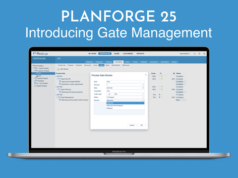 original Planforge 25: New Gate Management Option enables seamless product maturity tracking in development projects. (Graphic: Business Wire)