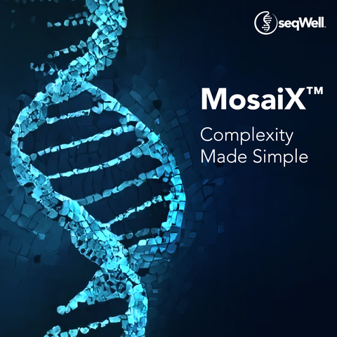 Announcing early access to MosaiX Library Prep Kit based on seqWell’s directional tagmentation for population genomics. MosaiX combines the workflow simplicity of tagmentation, the reduced insertion bias of TnX, and the performance benefits of ligation. Produce high complexity NGS libraries using a streamlined 90-minute protocol. (Graphic: Business Wire)