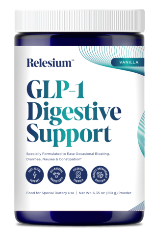 Relesium is a patented formulation that has been clinically shown to ease occasional nausea, diarrhea, and other GI-related side effects of semaglutides and tirzepatides. (Photo: Business Wire)