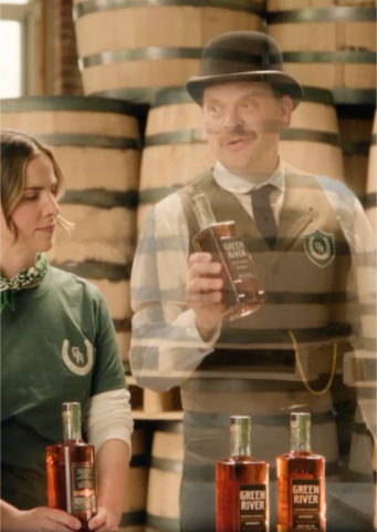 Green River Distilling Co., the 10th oldest licensed distillery in Kentucky, unveiled its first modern brand advertising campaign in over 100 years celebrating its steadfast, enduring history with a tongue-in-cheek nod to the past. The national campaign will be rolled out across streaming TV, digital video, social and out-of-home. At the center of the “Raise Your Spirits” campaign is an uncanny spokesperson: G.R., the Ghost of Green River. This spectral ambassador leads the platform with a mission to bring simplicity to a complicated world, embodying the distillery's deep-rooted heritage and commitment to quality while appealing to modern bourbon enthusiasts with a dash of humor and a splash of the supernatural. (Photo: Business Wire)