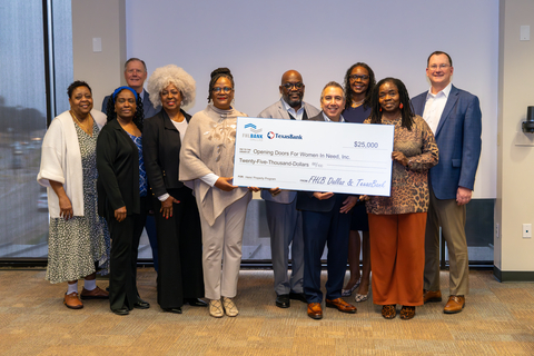 Representatives of FHLB Dallas, TexasBank and Opening Doors for Women in Need celebrate a $25,000 Heirs’ Property Program grant. (Photo: Business Wire)