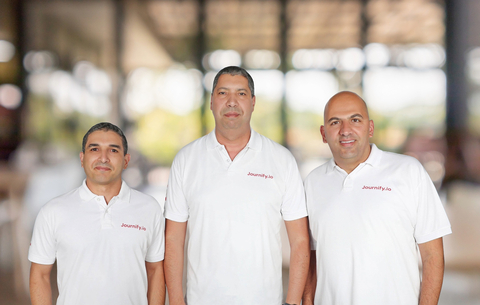 (From left to right) Amine Chouki, Taoufik El Jamali, and Omar AlShoubaki, the co-founders of Journify.io. Image by Journify (Photo: AETOSWire)