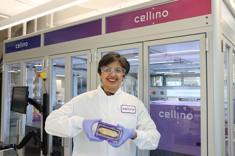 Cellino Co-Founder & CEO Nabiha Saklayen, Ph.D., holding a Cellino Nebula cassette (Photo: Cellino)