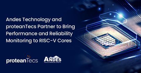 Andes Technology and proteanTecs collaborate to bring power reduction, performance optimization, and reliability monitoring to RISC-V processor cores. (Graphic: Business Wire)