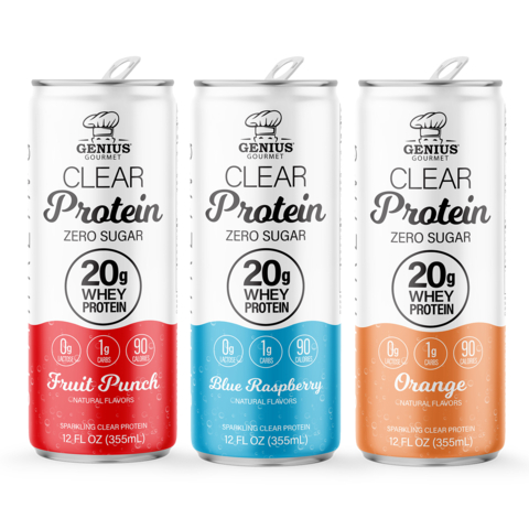 original Genius Gourmet Clear Protein Drinks (12-count packs). (Photo: Genius Gourmet)