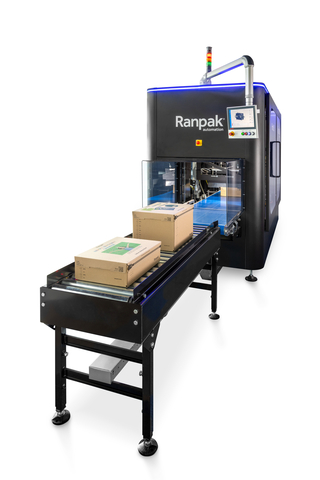 The new Print’it! solution from Ranpak seamlessly prints custom designs on boxes of different heights and integrates with their existing automated height reduction technology. (Photo: Business Wire)