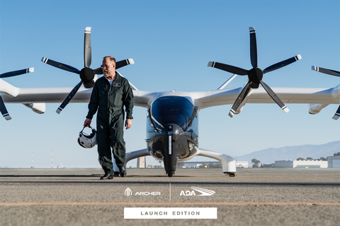 Chief Test Pilot Jeff Greenwood with Archer's Midnight aircraft (Photo: Business Wire)