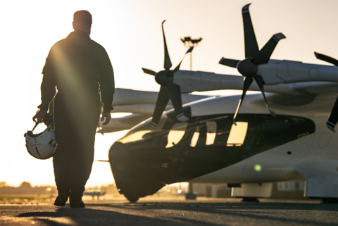 Archer Chief Pilot Jeff Greenwood With The Company's Midnight Aircraft (Photo: Business Wire)