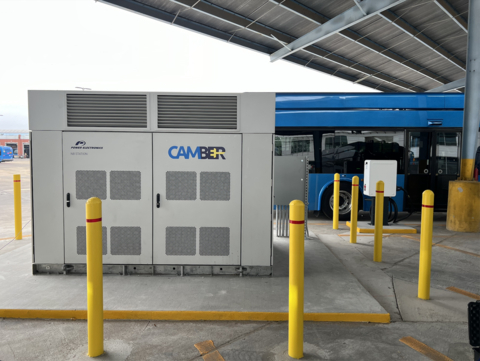 CapMetro EV bus charging with Camber equipment and software (Photo: Business Wire)