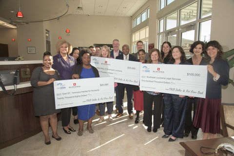 original Representatives from FHLB Dallas, Southeast Louisiana Legal Services, East St. Tammany Habitat for Humanity and the United Way of Southeast Louisiana celebrate Heirs’ Property Program grants. (Photo: Business Wire)