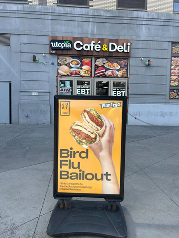 NYC bodegas are promoting Just Egg breakfast sandwiches as they navigate the current bird flu crisis. (Photo: Business Wire)