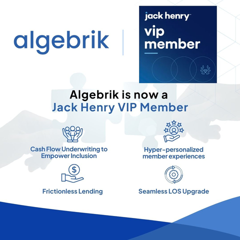 Algebrik AI is now part of Jack Henry's VIP (Vendor Integration Program) (Graphic: Business Wire)